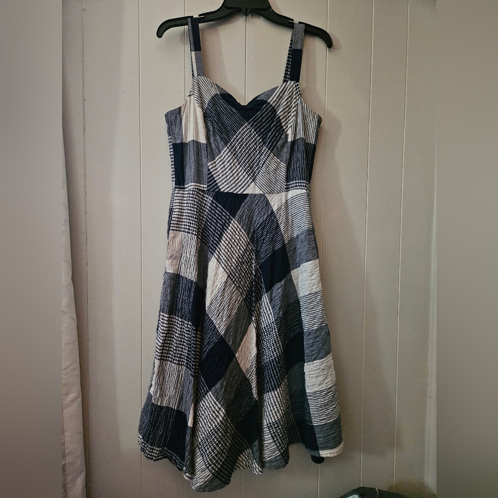Blue plaid dress